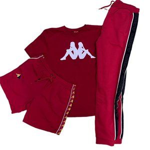 NWOT Kappa 3pc T-shirt Shorts Trouser tee swimwear board trunks